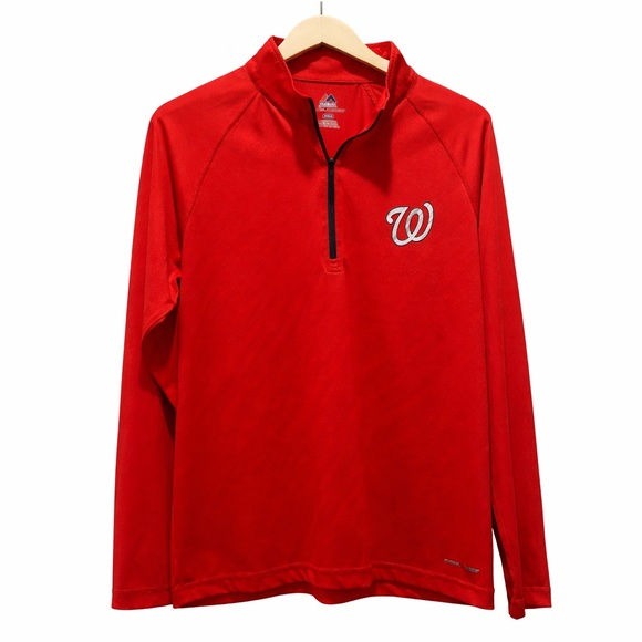 Majestic Other - Washington Nationals Red Cool Base Pullover Medium M Majestic Quarter Zip